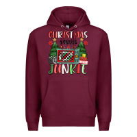 Burgundy Christmas movie junkie Premium Hoodie - MaliasSmallBusiness