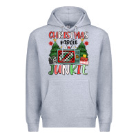 Heather Grey Christmas movie junkie Premium Hoodie - MaliasSmallBusiness