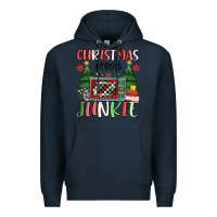 Navy Christmas movie junkie Premium Hoodie - MaliasSmallBusiness