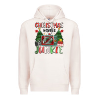 Pale Pink Christmas movie junkie Premium Hoodie - MaliasSmallBusiness