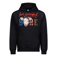 Black Western Star Spangled Baby Cow Urban Hoodie - LillyAllenDesigns