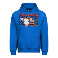Cobalt Western Star Spangled Baby Cow Urban Hoodie - LillyAllenDesigns