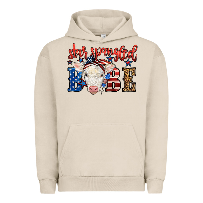 Western Star Spangled Baby Cow Urban Hoodie by LillyAllenDesigns | Teevron