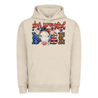 Pigment French Oak Western Star Spangled Baby Cow Urban Hoodie - LillyAllenDesigns