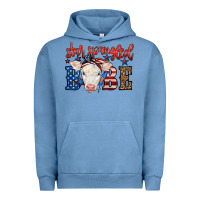 Pigment Pebble Blue Western Star Spangled Baby Cow Urban Hoodie - LillyAllenDesigns