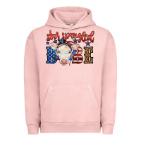 Pigment Salmon Western Star Spangled Baby Cow Urban Hoodie - LillyAllenDesigns