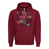Burgundy i am proud of all that i am Zipper Hoodie - Artiststas
