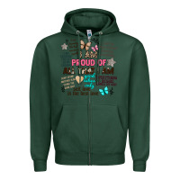 Sports Green i am proud of all that i am Zipper Hoodie - Artiststas