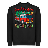 Black sound the alarm its christmas fire truck Heavyweight Sweatshirt - MaliasSmallBusiness