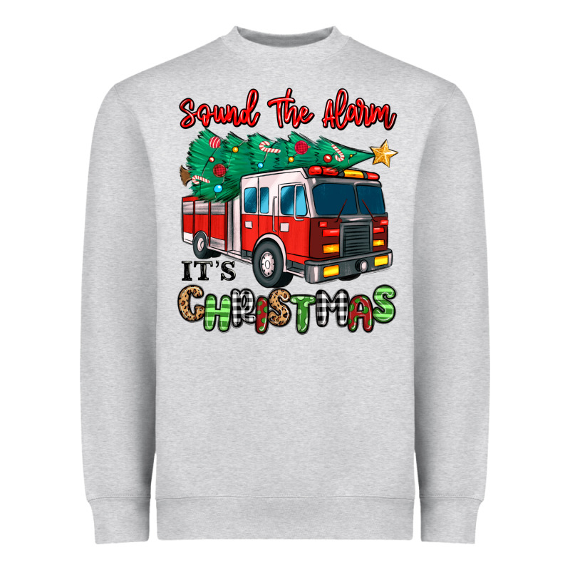 Sound The Alarm Its Christmas Fire Truck Heavyweight Sweatshirt by MaliasSmallBusiness | Teevron