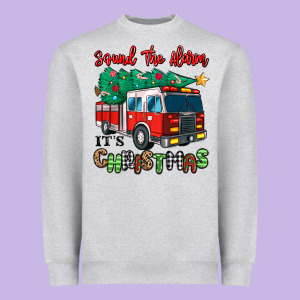 Sound The Alarm Its Christmas Fire Truck Heavyweight Sweatshirt Designed By Maliassmallbusiness