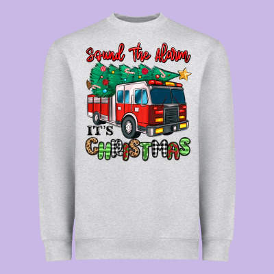 Heavyweight Sweatshirt sound the alarm its christmas fire truck