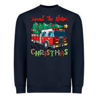 Navy sound the alarm its christmas fire truck Heavyweight Sweatshirt - MaliasSmallBusiness