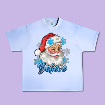 Santa Blue Believe Urban Heavy Tee Designed By Ranaportraitstore