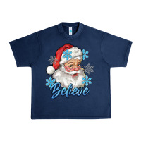 Navy santa blue believe Urban Heavy Tee - RanaPortraitStore