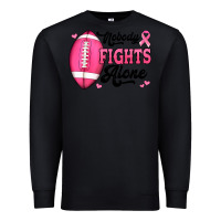 Black nobody fights alone pink football breast cancer awareness Premium Sweatshirt - Jasminsmagicworld