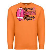Carrot nobody fights alone pink football breast cancer awareness Premium Sweatshirt - Jasminsmagicworld