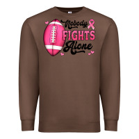 Chestnut nobody fights alone pink football breast cancer awareness Premium Sweatshirt - Jasminsmagicworld