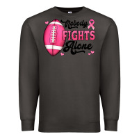 Smoke nobody fights alone pink football breast cancer awareness Premium Sweatshirt - Jasminsmagicworld