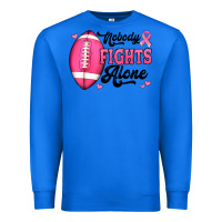 True Royal nobody fights alone pink football breast cancer awareness Premium Sweatshirt - Jasminsmagicworld