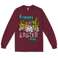 Burgundy Happy Easter Day Rodeo Long Sleeve Tee - Neo Western