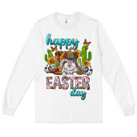 White Happy Easter Day Rodeo Long Sleeve Tee - Neo Western
