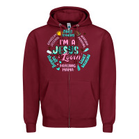 Burgundy i'm a jesus lovin' Zipper Hoodie - Artiststas