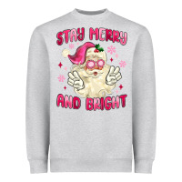 Heather Grey stay merry and bright Heavyweight Sweatshirt - MaliasSmallBusiness