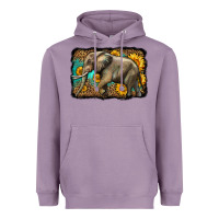 Lavender western sunflowers elephant Heavyweight Hoodie - LillyAllenDesigns
