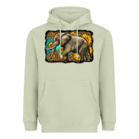 Matcha western sunflowers elephant Heavyweight Hoodie - LillyAllenDesigns