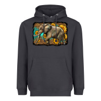 Smoke western sunflowers elephant Heavyweight Hoodie - LillyAllenDesigns
