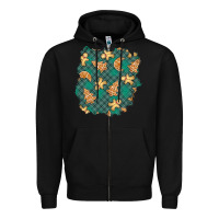 Black christmas gingerbread cookies patch Zipper Hoodie - BundleAndBundleShop