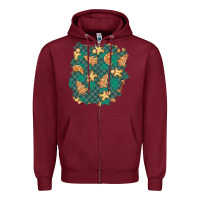 Burgundy christmas gingerbread cookies patch Zipper Hoodie - BundleAndBundleShop
