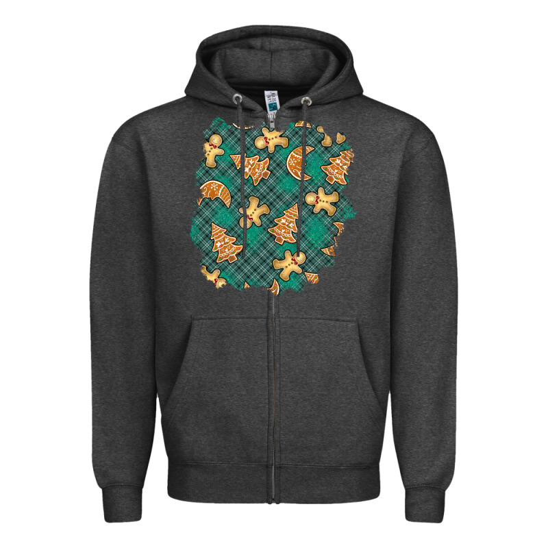 Christmas Gingerbread Cookies Patch Zipper Hoodie by BundleAndBundleShop | Teevron