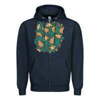 Navy christmas gingerbread cookies patch Zipper Hoodie - BundleAndBundleShop