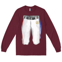 Burgundy softball uniform short pant fa element Long Sleeve Tee - FaDigitalArtStudio