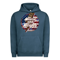 Pigment Midnight Navy Western Stars and Stripes 4th of July Urban Hoodie - LillyAllenDesigns