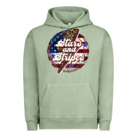 Pigment Oil Green Western Stars and Stripes 4th of July Urban Hoodie - LillyAllenDesigns