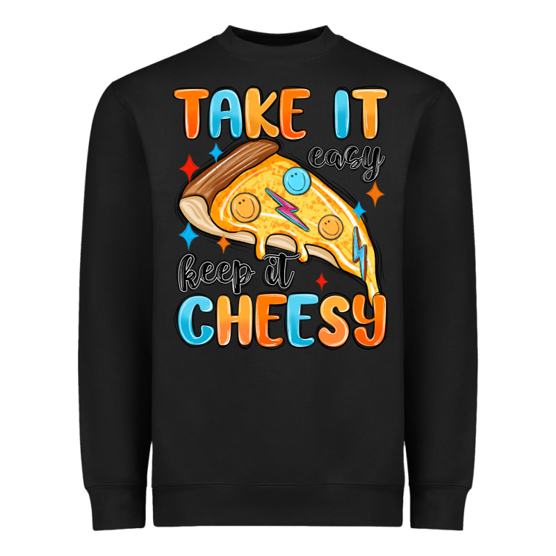 Take It Easy Keep It Cheesy Heavyweight Sweatshirt by MaliasSmallBusiness | Teevron