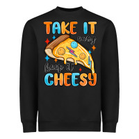 Black take it easy keep it cheesy Heavyweight Sweatshirt - MaliasSmallBusiness