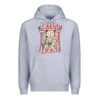 Heather Grey wild west Premium Hoodie - MaliasSmallBusiness
