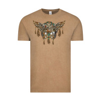 Vintage Coffee native dream catcher with owl Vintage Tee - BarkalooDesign