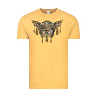 Vintage Mustard native dream catcher with owl Vintage Tee - BarkalooDesign