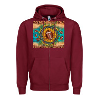 Burgundy football leopard turquoise sunflower Zipper Hoodie - JahusDesignShop