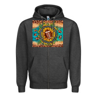 Charcoal Heather football leopard turquoise sunflower Zipper Hoodie - JahusDesignShop
