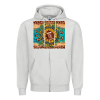 Dove Grey football leopard turquoise sunflower Zipper Hoodie - JahusDesignShop