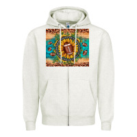 Oatmeal Heather football leopard turquoise sunflower Zipper Hoodie - JahusDesignShop