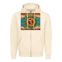 Sandshell football leopard turquoise sunflower Zipper Hoodie - JahusDesignShop