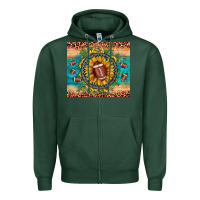 Sports Green football leopard turquoise sunflower Zipper Hoodie - JahusDesignShop