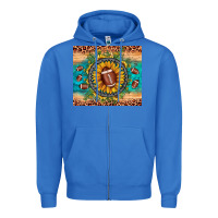 True Royal football leopard turquoise sunflower Zipper Hoodie - JahusDesignShop